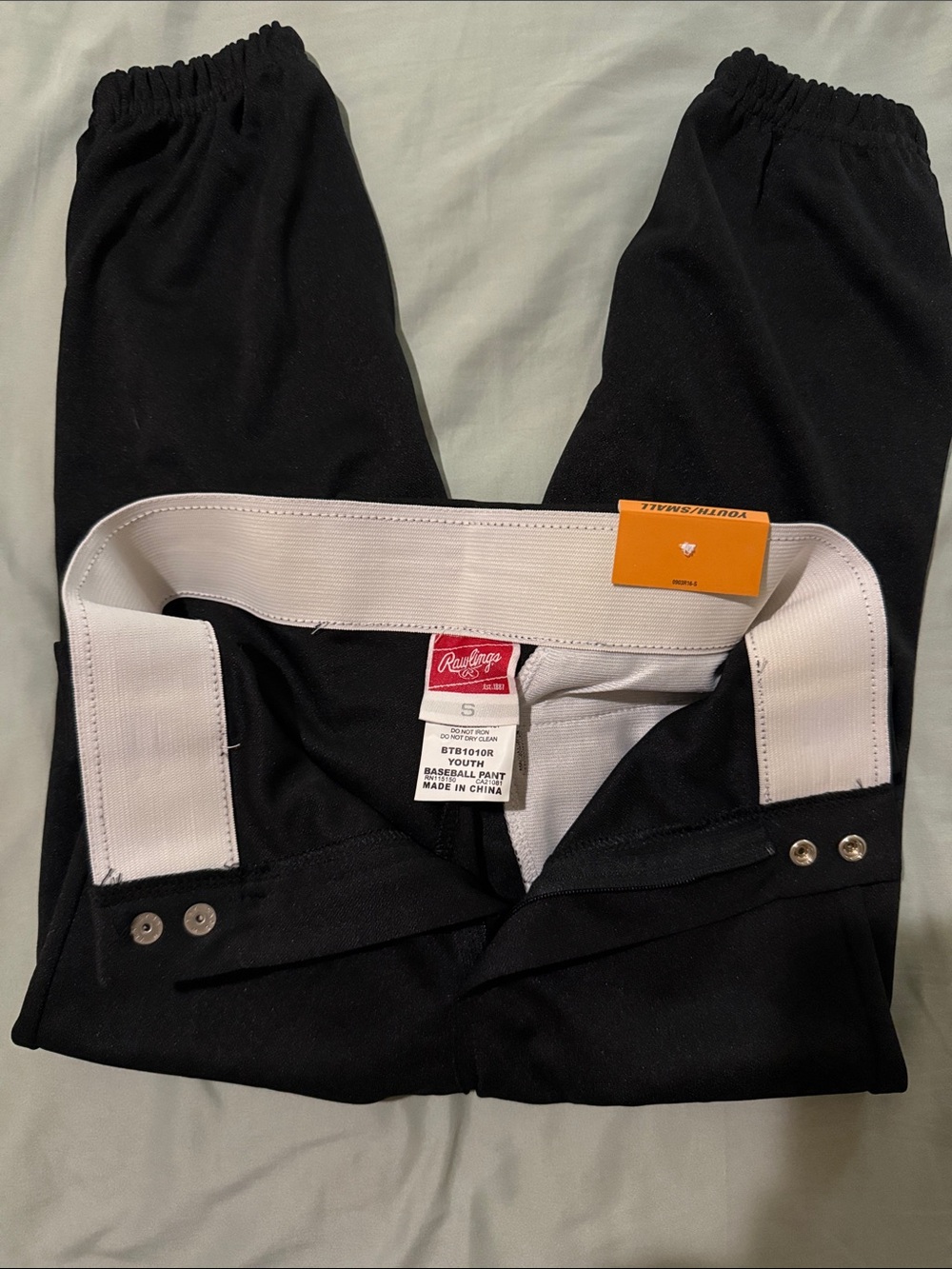 Rawlings Black Youth Baseball Pants- Youth Small - NWT